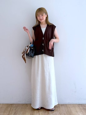 「アイテム（バンダナ/スカーフ）」を使った、Riiinaさん（レディース・152cm）の夏コーディネート