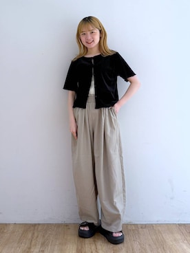 「アイテム（カーディガン/ボレロ）」を使った、Riiinaさん（レディース・152cm）の夏コーディネート