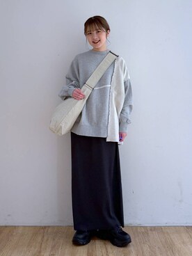 「LOWRYS FARM（ローリーズファーム）のLFポーチツキショルダー 284037（ショルダーバッグ）」を使った、Riiinaさん（レディース・152cm）の冬コーディネート