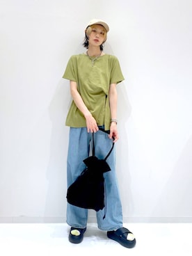 「LAKOLE（ラコレ）のアイテム（キャップ）」を使った、yuuuriiiさん（レディース・172cm）の夏コーディネート