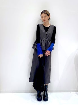 「アイテム（トートバッグ、ブラック系）」を使った、yuuuriiiさん（レディース・172cm）の秋コーディネート