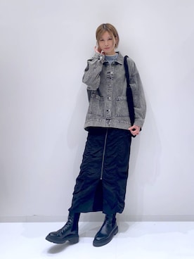 「LAKOLE（ラコレ）のアイテム（デニムジャケット）」を使った、yuuuriiiさん（レディース・172cm）の冬コーディネート