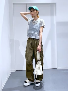 「アイテム（アクセサリー）」を使った、yuuuriiiさん（レディース・174cm）の春コーディネート