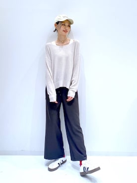 「LAKOLE（ラコレ）のロゴ刺繍キャップ / 495366（キャップ）」を使った、yuuuriiiさん（レディース・172cm）の夏コーディネート
