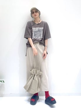 「LAKOLE（ラコレ）のアイテム（キャップ）」を使った、yuuuriiiさん（レディース・172cm）の夏コーディネート