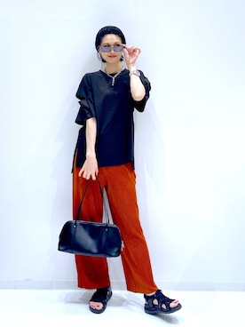 「アイテム（ニットキャップ/ビーニー）」を使った、yuuuriiiさん（レディース・172cm）の夏コーディネート