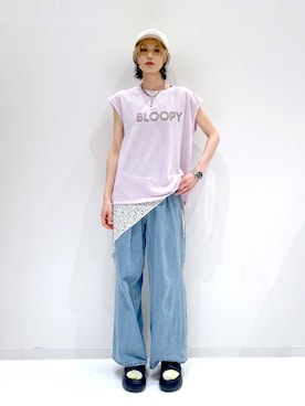 「LAKOLE（ラコレ）のアイテム（キャップ）」を使った、yuuuriiiさん（レディース・172cm）の夏コーディネート