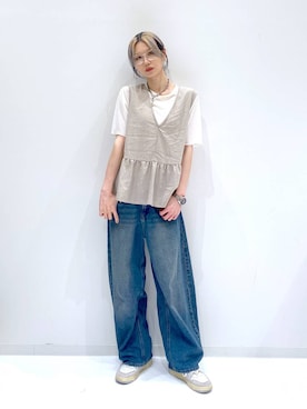 「アイテム（ベスト）」を使った、yuuuriiiさん（レディース・172cm）の夏コーディネート