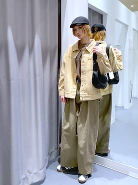 「LAKOLE（ラコレ）のソフトラウンド2WAYショルダーバッグ / 632390（ショルダーバッグ、ブラック系）」を使った、yuuuriiiさん（レディース・174cm）の春コーディネート