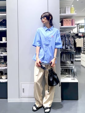「LAKOLE（ラコレ）のアイテム（シャツ/ブラウス）」を使った、yuuuriiiさん（レディース・174cm）の夏コーディネート