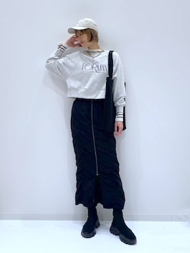 「LAKOLE（ラコレ）のアイテム（ブーツ）」を使った、yuuuriiiさん（レディース・172cm）の冬コーディネート