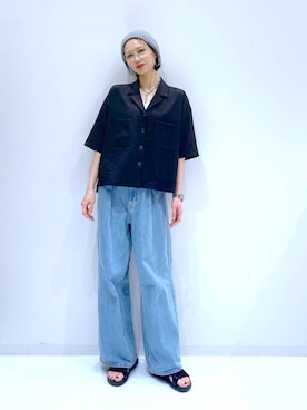 「アイテム（ニットキャップ/ビーニー）」を使った、yuuuriiiさん（レディース・172cm）の夏コーディネート
