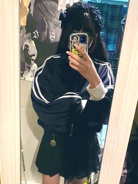 「アイテム（ジャージ）」を使った、無さん（レディース・156cm）の冬コーディネート