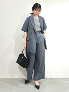 「INED CLARO（イネドクラロ）のアイテム（テーラードジャケット）」を使った、kkkさん（レディース・157cm）の夏コーディネート