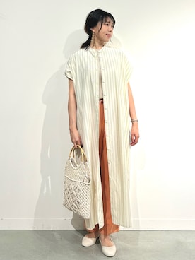 「アイテム（シャツワンピース）」を使った、kkkさん（レディース・157cm）の夏コーディネート