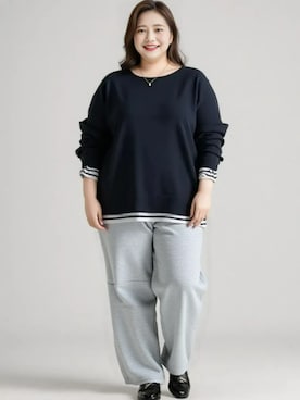 「nissen（ニッセン）のアイテム（Tシャツ/カットソー）」を使った、nissen AI Modelsさん（レディース・160cm）の秋コーディネート