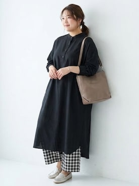 「nissen（ニッセン）の＜大きいサイズ＞綿１００％ダブルガーゼガウチョパンツ（ゆったりヒップ）（パンツ、ホワイト系）」を使った、nissen AI Modelsさん（レディース・160cm）の夏コーディネート