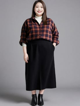 「ぽっちゃり」｜nissen AI Modelsさん（レディース・160cm）の秋コーディネート