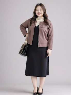 「アイテム（ライダースジャケット）」を使った、nissen AI Modelsさん（レディース・160cm）の秋コーディネート