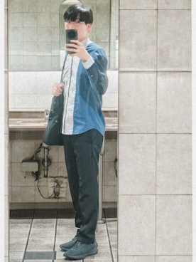 「長袖シャツ」｜yk13127さん（メンズ・167cm・20代）の夏コーディネート