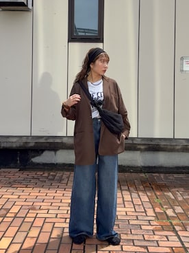「KBF（ケイビーエフ）のアイテム（シューズ）」を使った、みおさん（レディース・157cm）の春コーディネート