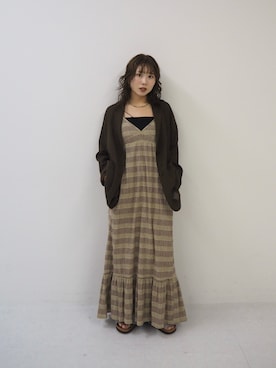 「KBF（ケイビーエフ）のアイテム（テーラードジャケット）」を使った、みおさん（レディース・157cm）の春コーディネート