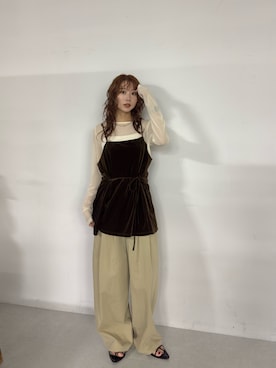 「KBF（ケイビーエフ）のアイテム（パンツ）」を使った、みおさん（レディース・157cm）の夏コーディネート