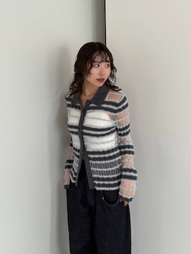 「KBF（ケイビーエフ）のアイテム（デニムパンツ）」を使った、みおさん（レディース・157cm）の夏コーディネート