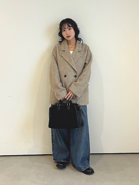 「イチ推しジャケットスタイル」｜「アイテム（ボストンバッグ）」を使った、みおさん（レディース・157cm）の秋コーディネート