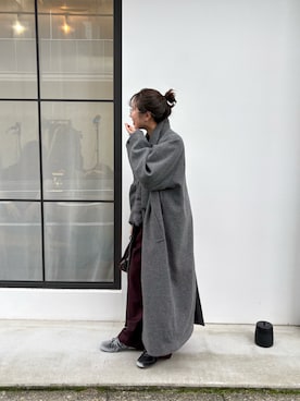 「アイテム（ステンカラーコート）」を使った、みおさん（レディース・157cm）の秋コーディネート