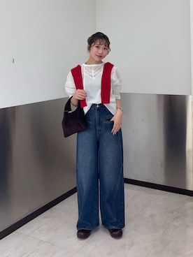 「KBF（ケイビーエフ）のアイテム（トップス）」を使った、みおさん（レディース・157cm）の春コーディネート