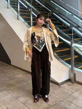 「KBF（ケイビーエフ）のアイテム」を使った、みおさん（レディース・157cm）の秋コーディネート