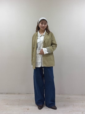 「KBF（ケイビーエフ）のアイテム（ジャケット/アウター）」を使った、みおさん（レディース・157cm）の秋コーディネート