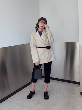 「KBF（ケイビーエフ）のアイテム（ジャケット/アウター）」を使った、みおさん（レディース・157cm）の春コーディネート