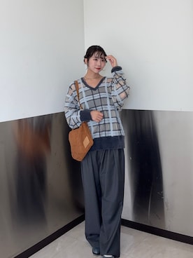 「アイテム（ローファー、ブルー系）」を使った、みおさん（レディース・157cm）の夏コーディネート