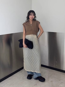 「KBF（ケイビーエフ）のアイテム」を使った、みおさん（レディース・157cm）の夏コーディネート