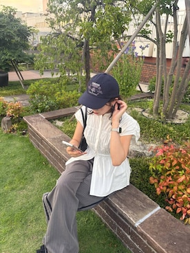 「KBF（ケイビーエフ）のアイテム（キャップ）」を使った、みおさん（レディース・157cm）の夏コーディネート