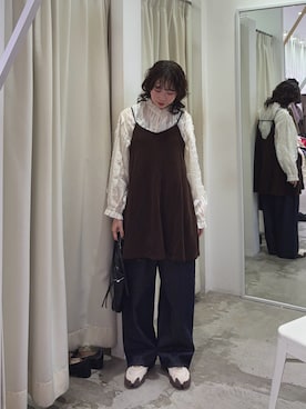 「ミニワンピ」｜みおさん（レディース・157cm）の秋コーディネート