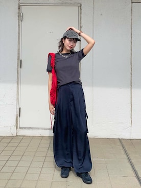 「kbf_ootd」｜「アイテム（キャップ）」を使った、みおさん（レディース・157cm）の春コーディネート