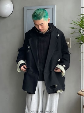 「Toironier（トワロニエ）のアイテム」を使った、小林優翔さん（メンズ・177cm）の冬コーディネート