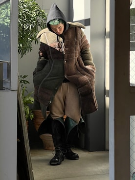 「BOW WOW（バウワウ）のアイテム」を使った、小林優翔さん（メンズ・177cm）の冬コーディネート