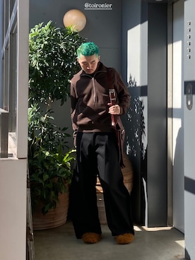 「Toironier（トワロニエ）のアイテム」を使った、小林優翔さん（メンズ・177cm）の冬コーディネート