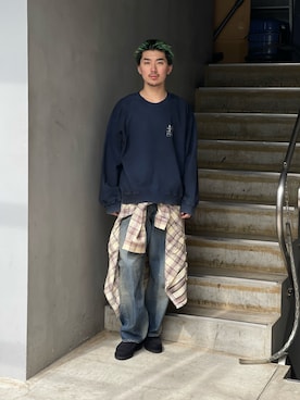 「BLOHM（ブローム）のアイテム」を使った、小林優翔さん（メンズ・177cm）の秋コーディネート