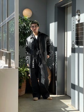 「アイテム（カバーオール）」を使った、小林優翔さん（メンズ・177cm）の秋コーディネート