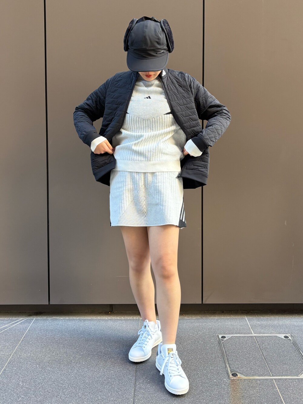 新品 アディダス adidas ゴルフ長袖セーター スカート セットアップ L