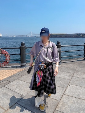 「アイテム（バンダナ/スカーフ）」を使った、れもな🍋さん（レディース・155cm・10代）の夏コーディネート