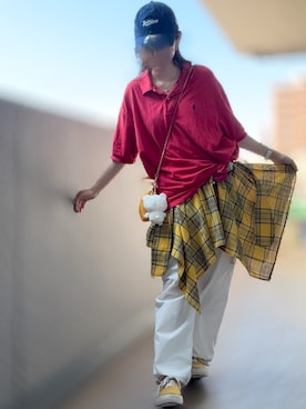 「アイテム（ポロシャツ）」を使った、れもな🍋さん（レディース・155cm・10代）の秋コーディネート