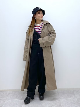 「PAGEBOY」｜「アイテム（ステンカラーコート）」を使った、ayaさん（レディース・151cm）の春コーディネート