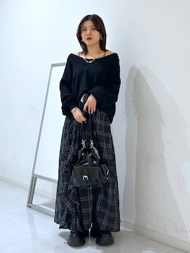 「PAGEBOY（ページボーイ）の【選べる着丈/前後2WAY/マシンウォッシャブル】マルチWAYネックプルオーバー/ニット（ニット/セーター）」を使った、ayaさん（レディース・152cm）の秋コーディネート