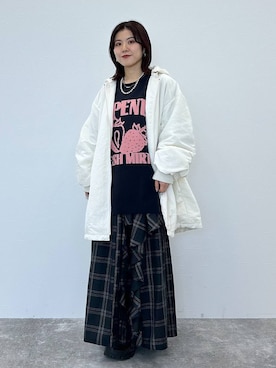 「PAGEBOY（ページボーイ）のモンスターパーカーコート【フード取り外し可能・軽量】（ブルゾン）」を使った、ayaさん（レディース・152cm）の秋コーディネート